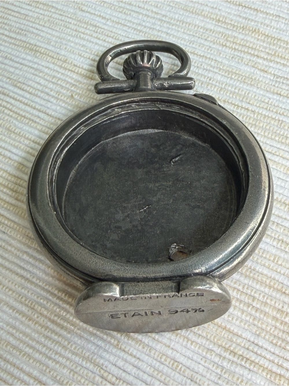 Vintage Pewter Miniature Table Clock 94% Étain Dancing Woman Made in France - Picture 9 of 10